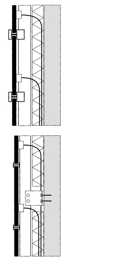 Obr. 2 Detail studenej fasády s elektrickým pripojením